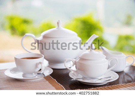 Similar – Image, Stock Photo teatime Beverage Drinking