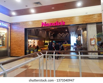 Tebrau, Johor, Malaysia - 29th Mar 2019. View Of Nandos Restaurant Inside AEON Mall Tebrau