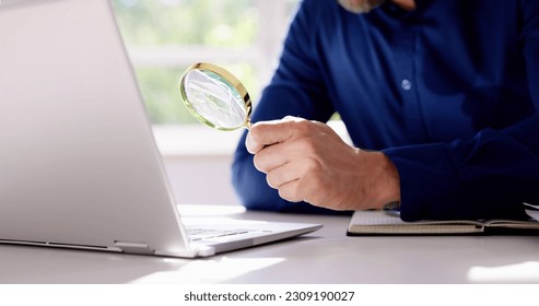 Tech Counterfeit And Fraud Research Using Magnifier Glass