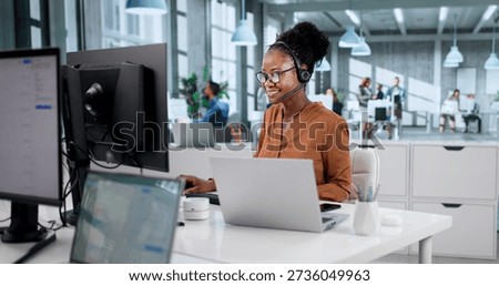 Tech Support Specialist Helping Customer With Computer Issues Via Headset.