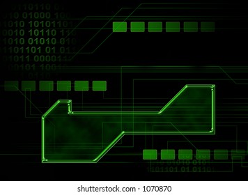 Technical Background with Text box and buttons.