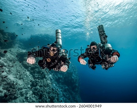 Technical Diver during decompression in the Blue Hole