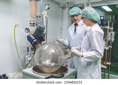 Technical experts are teaching how to operate science lab machine tools, scientist working in laboratory by using new tools for educations and technology