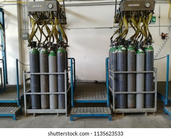 Technical Gas Bottles In Filling