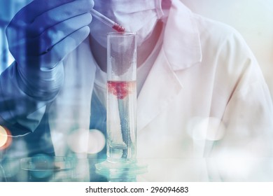 Technician Holds Laboratory Blood Panel Sample Test Tube