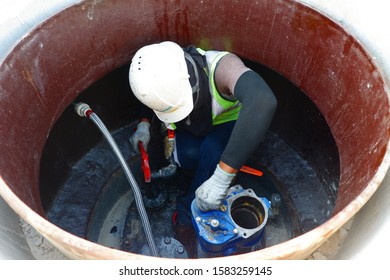 The Technician Installed Submersible Pump.