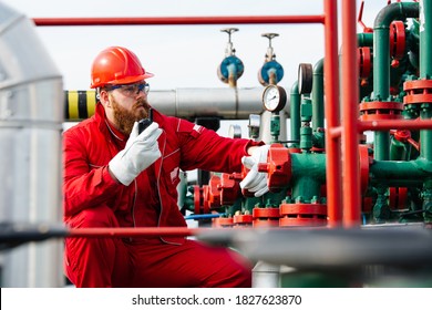 Technician in oil and gas refinery. Worker in Oil Refinery.