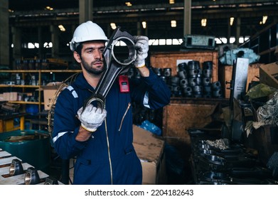 The Technician Repairing And Inspecting The Big Diesel Engine In The Train Garage