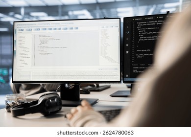 Technician in server room implementing advanced cooling and power management solutions to reduce energy consumption. IT expert integrating new technologies and systems in data center