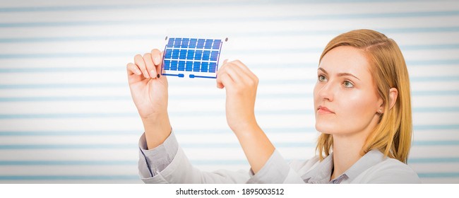 The technician is testing film solar cells