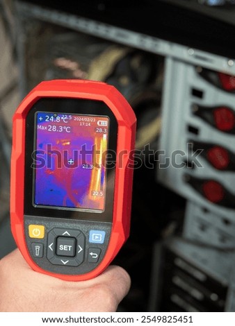 Similar – Image, Stock Photo Heating circuit with red plastic pipes for a floor heating system