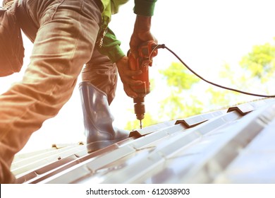 Technician is Work Roof Repair
