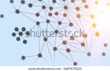Technologies for connection or network illustrations on the blue background