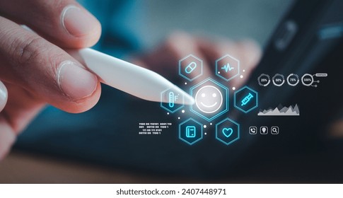 Technology to analyze medical data and predict risk. Medical technology service to solve people health, Medical business. Technology medicine concept. Medical examination and healthcare business.