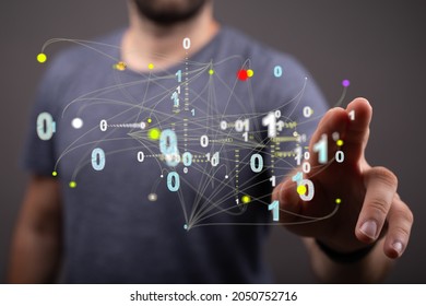 Technology background. Big data concept. Binary