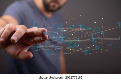 Technology background. Big data concept. Binary 
