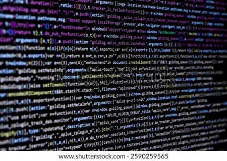 Technology background, coding screen of web developer or software developer