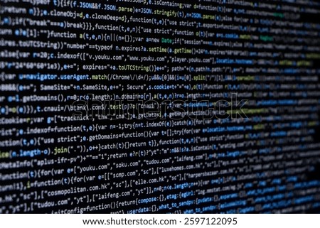 Technology background, coding screen of web developer or software developer