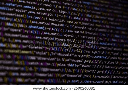 Technology background concept, developer coding screen