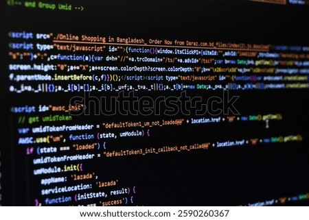 Technology background concept, developer coding screen