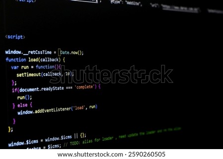 Technology background concept, developer coding screen
