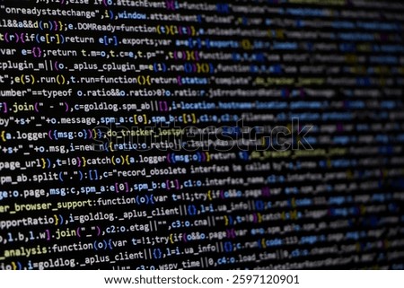 Technology background concept, developer coding screen
