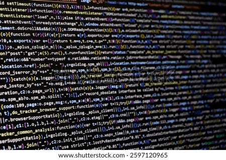 Technology background concept, developer coding screen