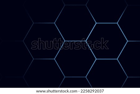 technology background hexagon glow neon line business background theme