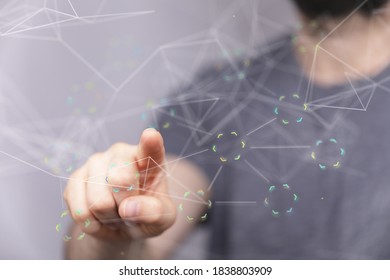 technology binary code interface digital touch