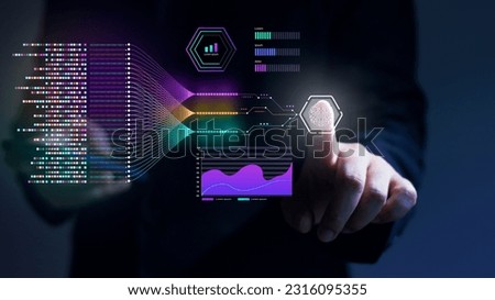 technology concept ai artificial intelligence For business people who use AI intelligent robot technology, artificial intelligence by entering commands to create something. future technology changes