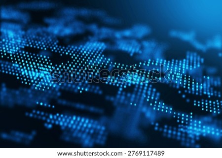 Technology concept background and blue particles background