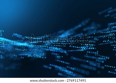 Technology concept background and blue particles background