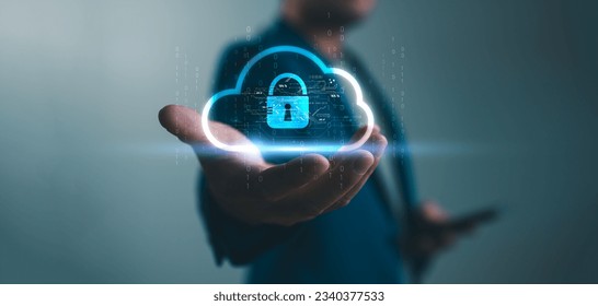 Technology Concept of cybersecurity, information security and encryption, secure access to user's personal information, secure Internet access, cybersecurity. User privacy security and encryption