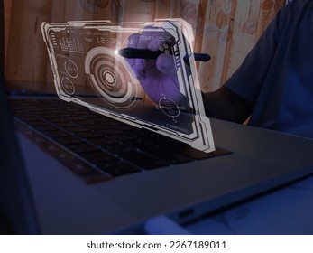 technology concept Laptop program control and display menu for cyber convenience and accuracy. - Powered by Shutterstock - Get 15% off with code: PIKWIZARD15