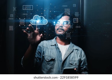 technology concept system global network cloud Business Data Protection Exchange through Ai Internet World Innovation for Telecommunication