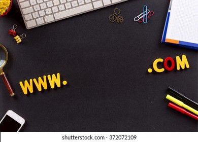 Technology Concept: WWW And COM Domain Name