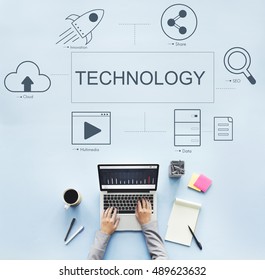Technology Connecting Cloud Network Concept