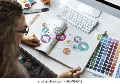 Technology Connection Digital Global Communication Icon Concept - Shutterstock ID 495484642