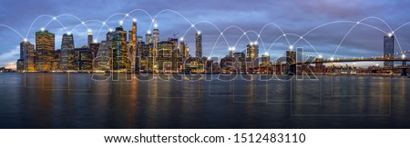 Similar – Image, Stock Photo night view of the Danube river flowing through Budapest