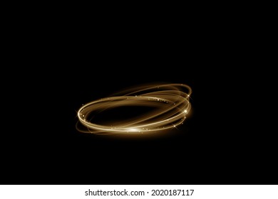 Technology digital background. Glowing sci-fi interface HUD element with distorted lines, swirls, bright sparkles. golden background - Shutterstock ID 2020187117