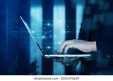 Technology Digital computer, technology access, Data transformation, Next generation and innovation, Data network connection, Big Data, Science and artificial intelligence technology.