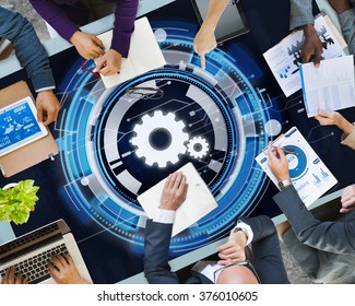 Technology Digital Network Cog Teamwork Concept