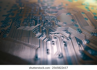 Technology hardware background. High tech electronic circuit board background. Electronic circuit board, technology chips to the motherboard. Electronic technology digital chip. Tech background.