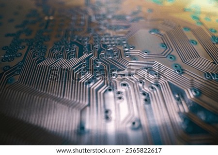 Technology hardware background. High tech electronic circuit board background. Electronic circuit board, technology chips to the motherboard. Electronic technology digital chip. Tech background.