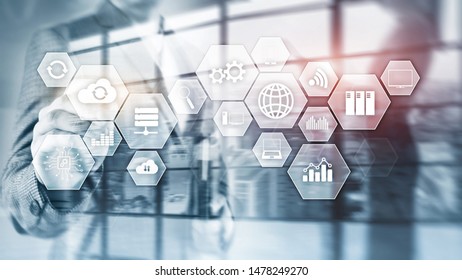 Technology infrastructure cloud technology and communication.