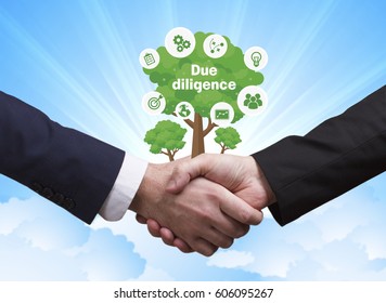 Technology, The Internet, Business And Network Concept. Businessmen Shake Hands: Due Diligence