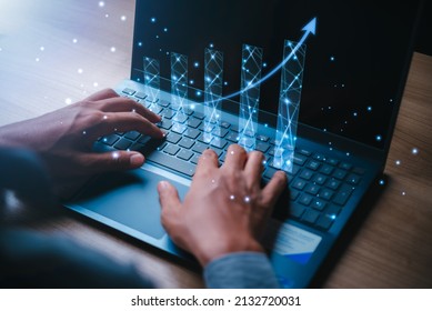 Technology investment and business finance concepts, financiers analyze financial data, digital asset market investment and forex trading, funds, business finance background. - Shutterstock ID 2132720031