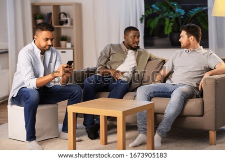 Similar – Image, Stock Photo Group of friends talking on the street