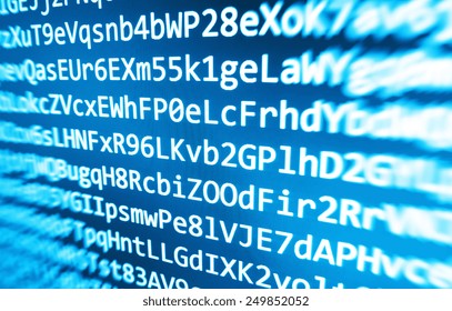Technology modern screen. Abstract data bits stream background. Digital cyber pattern. Selective DOF focus. Blue background color.  - Powered by Shutterstock - Get 15% off with code: PIKWIZARD15