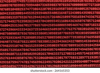 Technology modern screen. Abstract data bits stream background. Digital cyber pattern. Selective depth of field focus. Red background color. 